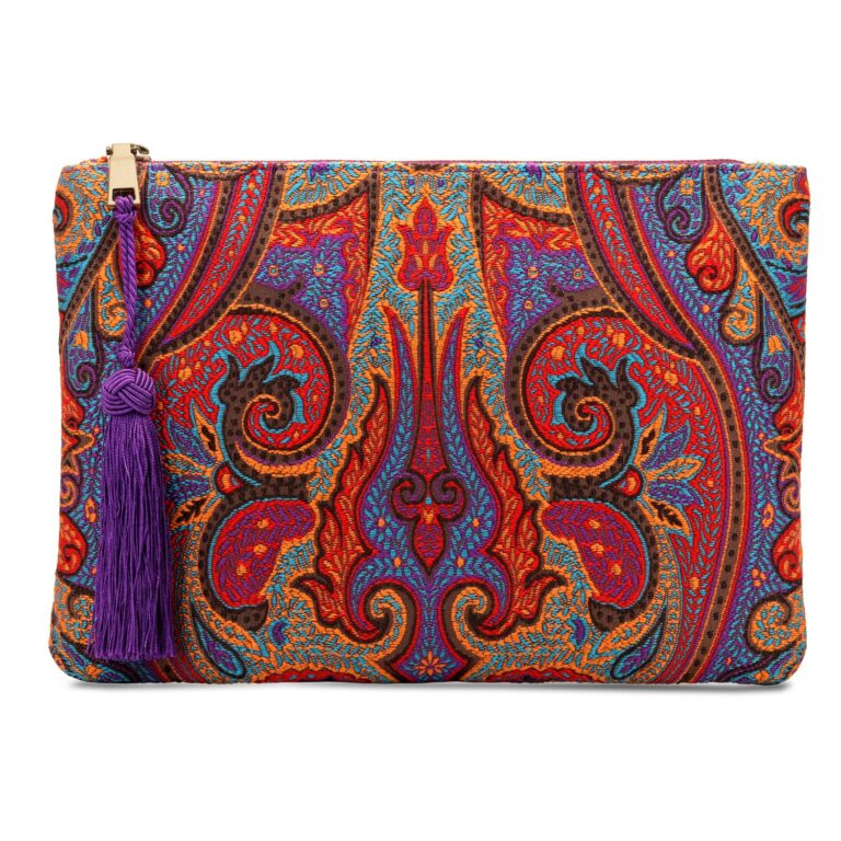 Otto Angelino Pochette da Donna in Tessuto con Nappina