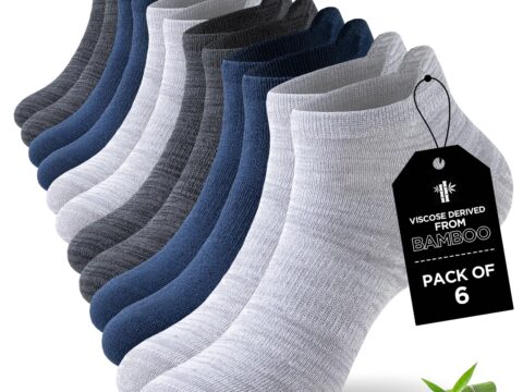 Niorasen Calzini in Bambù Unisex Corti Traspiranti – 6 Paia