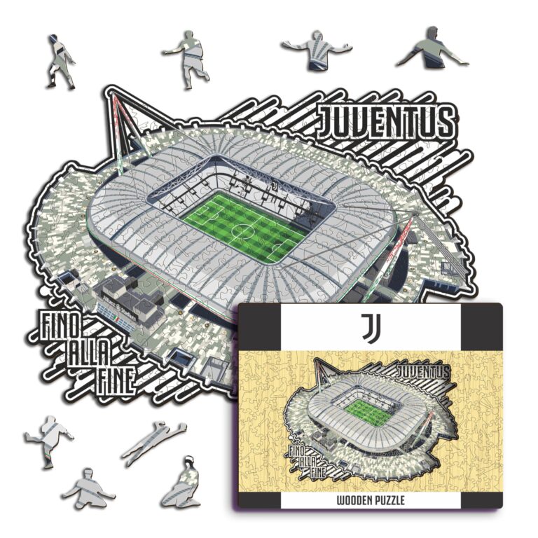 Iconic Puzzles, Juventus Allianz Stadium, Prodotto ufficiale, Puzzle di Legno per Adulti e Bambin...