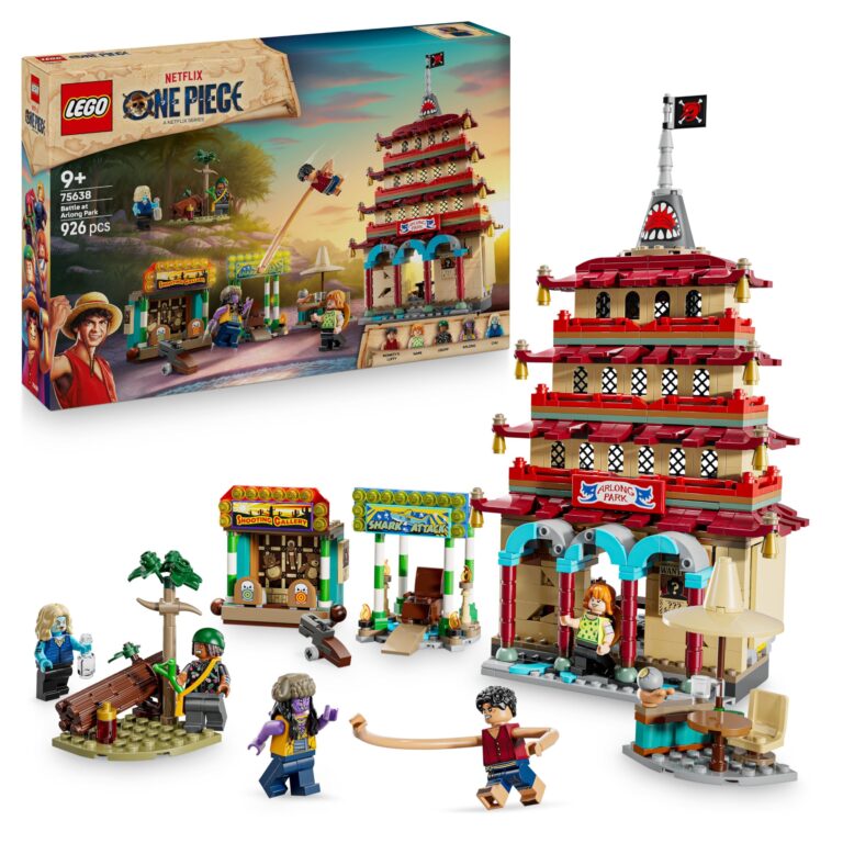 LEGO ONE PIECE Battaglia ad Arlong Park - Giocattolo Interattivo con 5 Minifigure tra cui Luffy e Nami, e una Pagoda che C...