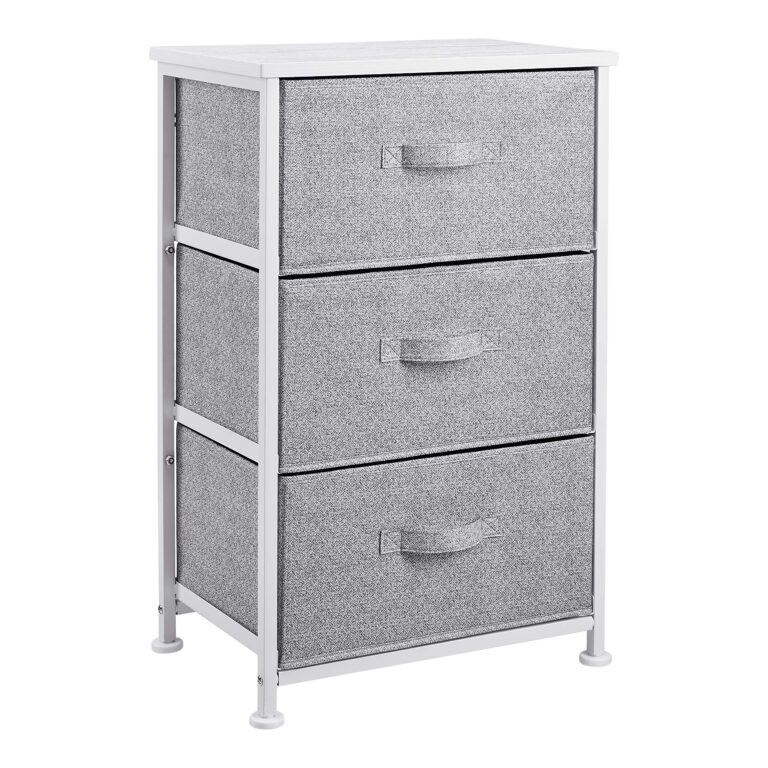Amazon Basics - Cassettiera per l’armadio, 3 cassetti in tessuto, colore: bianco