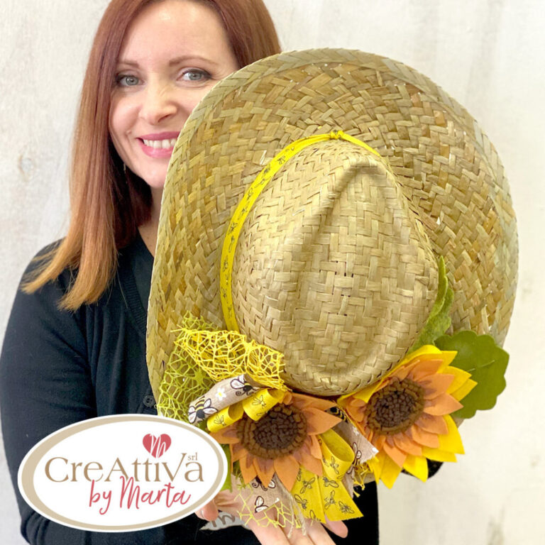 Kit Cappello Paglia Con Girasoli In Pannolenci Morbidoso – Crkit26000