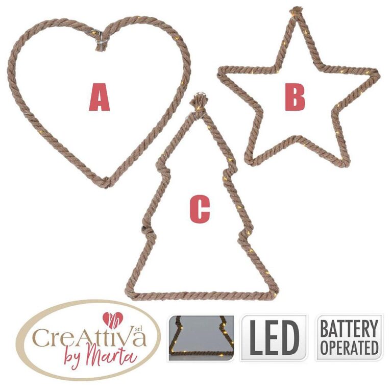 Decorazione In Juta 40Cm Con Luci Led – 93Dec28900