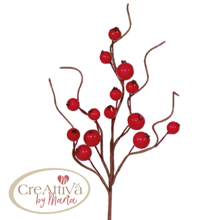 Ramo Bacche Rosse 24 Cm
