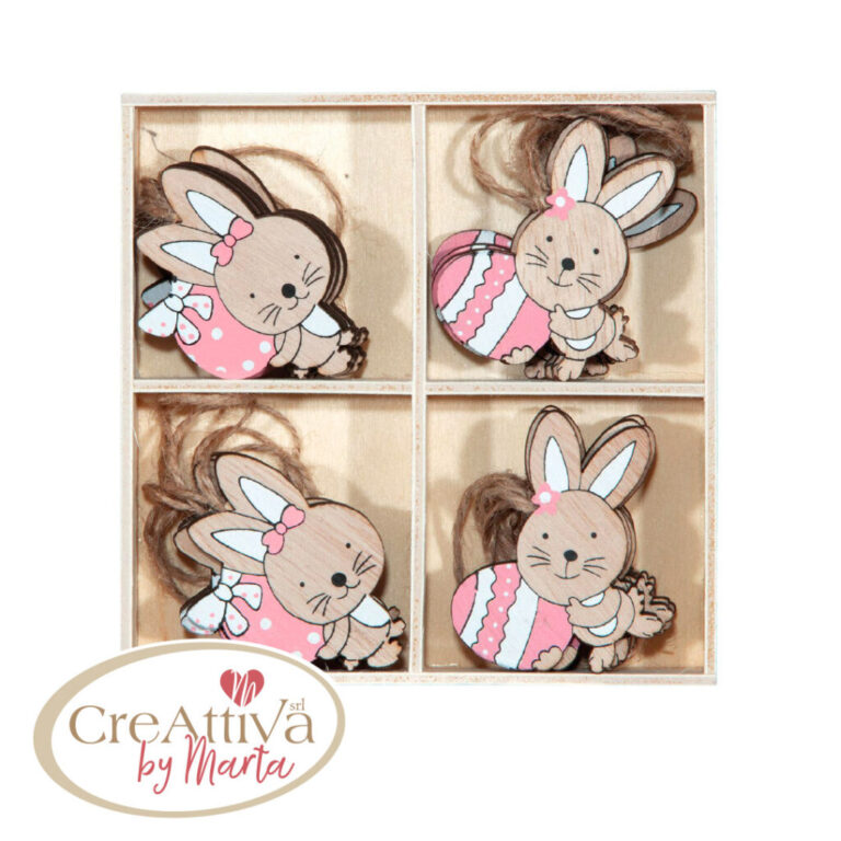 Box 16Pz Coniglietti In Legno 5X5Cm – 78Dec14200