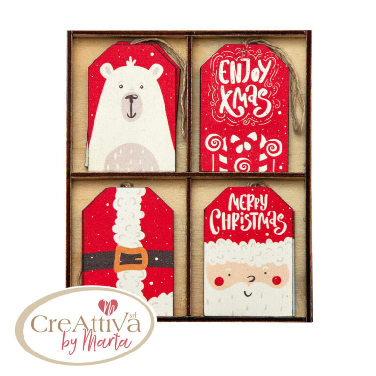 Box 8 Tag Decorative Merry Christmas 4X5Cm – 78Dec15800