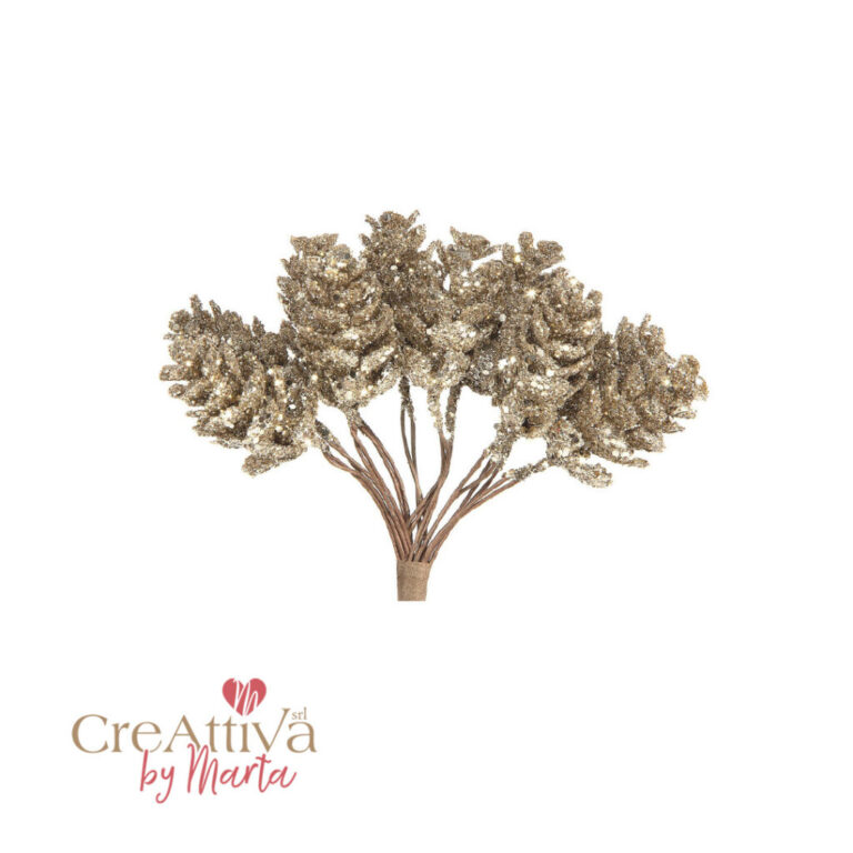 Mazzolino 10 Pigne Glitter H12Cm – 78Dec180