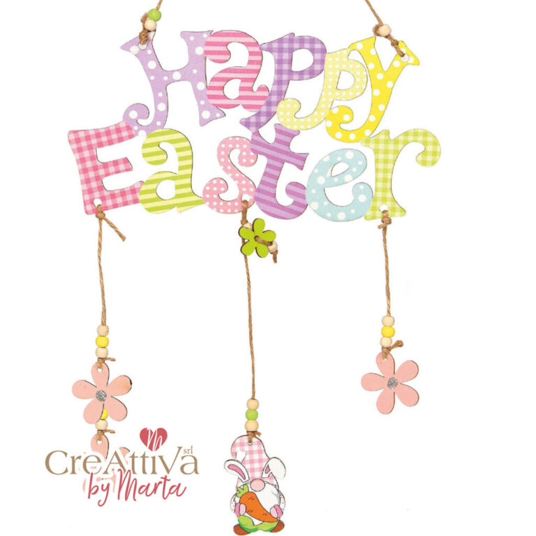 Scritta Happy Easter 23,5Xh.41Cm – 78Dec211