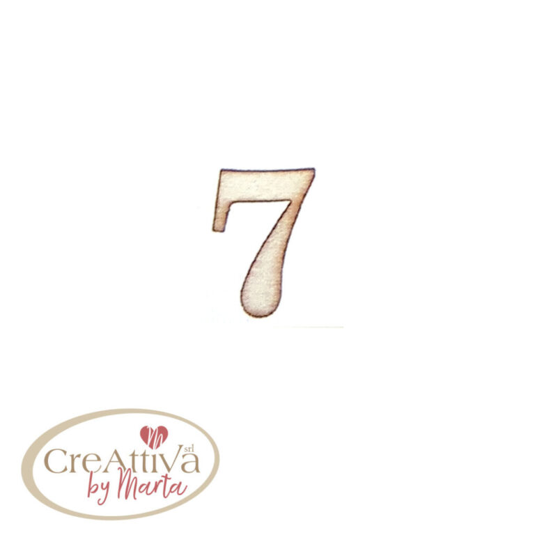 UN FOGLIO DA 16 NUMERO "7" IN LEGNO ADESIVO 1,5CM - 78LALF0700