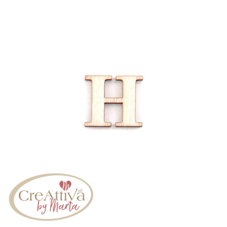 UN FOGLIO DA 16 LETTERE "H" IN LEGNO ADESIVE 1,5CM