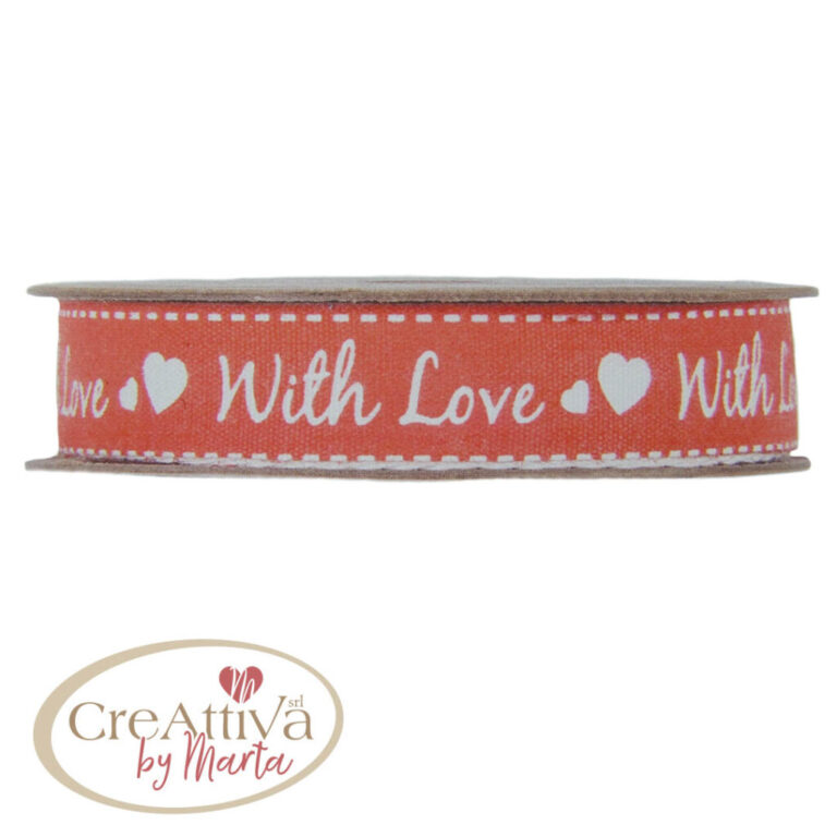 NASTRO STAMPATO "WHIT LOVE" H 1,5CM