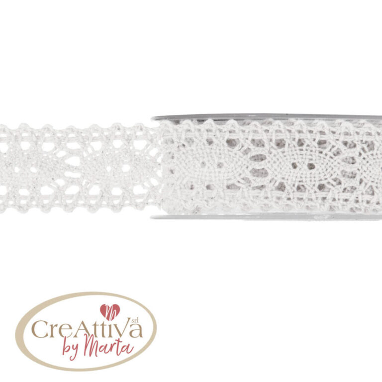 Nastro Di Cotone Pizzo Merletto H 2,5Cm