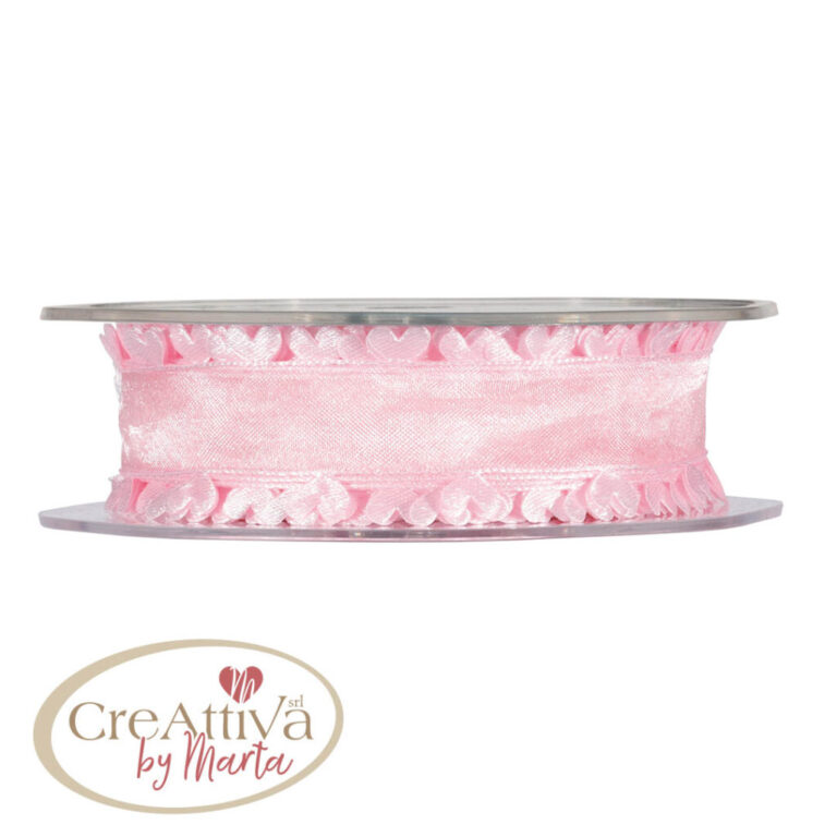 Nastro Organza Cuori  2.5 Cm