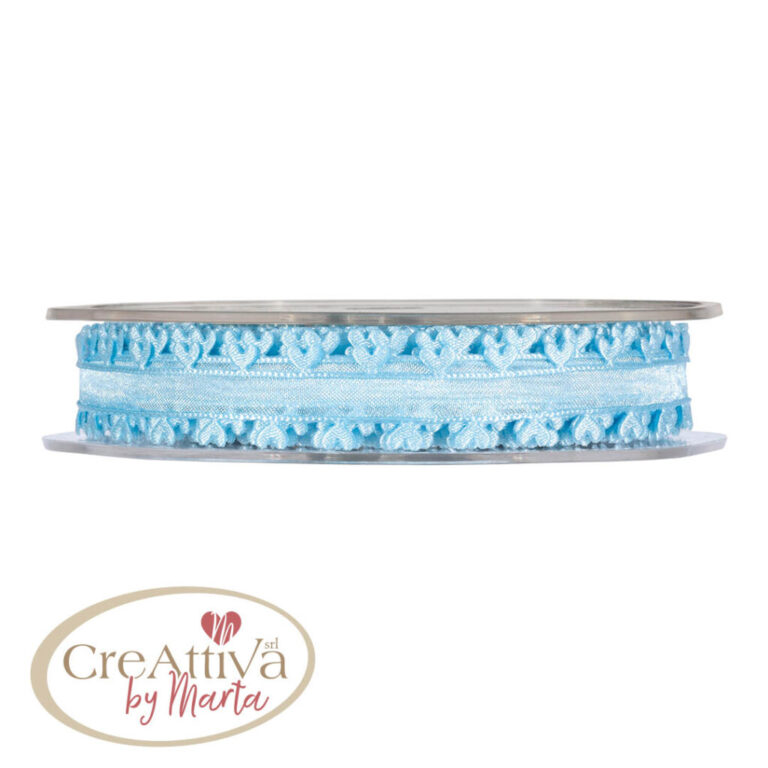 Nastro Organza Cuori  1.5Cm