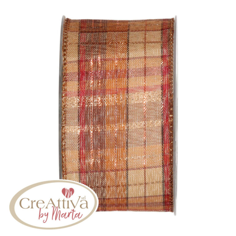 Nastro Tartan Lurex  H.6,3Cm