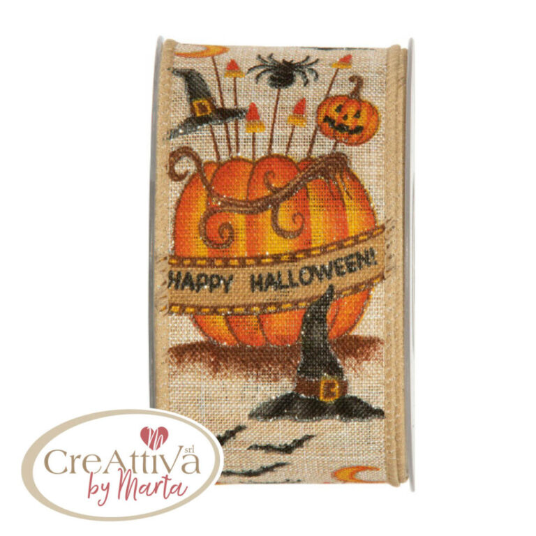 Nastro Zucca Happy Halloween H.6,3Cm
