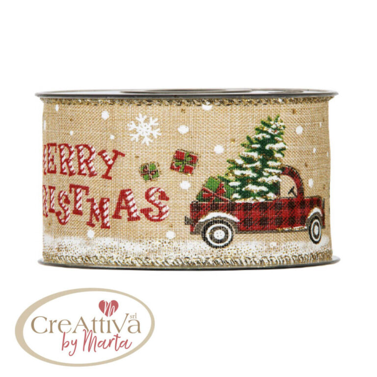 Nastro Merry Christmas Cars H.6,3Cm