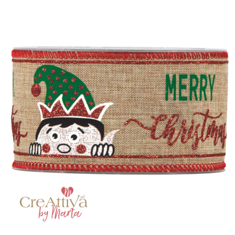 1 Metro Di Nastro Animato Elfo Merry Christmas H6,3Cm – 78Nas320