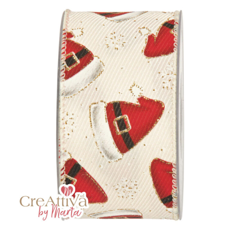 1 Metro Di Nastro Animato Cappello Babbo Natale H6,3Cm – 78Nas331