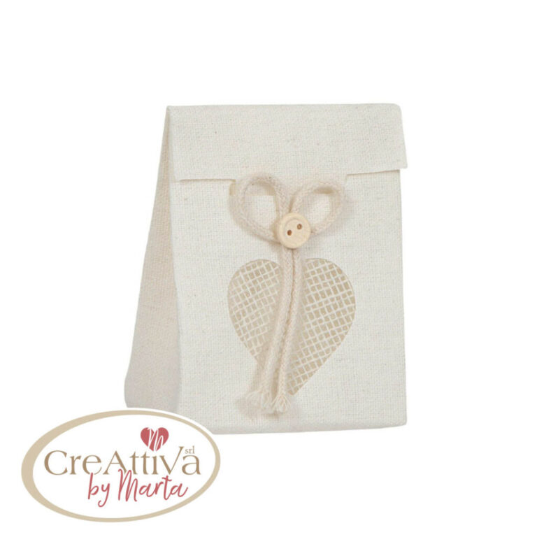 4 Pz. Sacchetto Cotone Inamidato Con Finestra A Cuore Rete 6,5X3Xh8Cm – 78Sac023