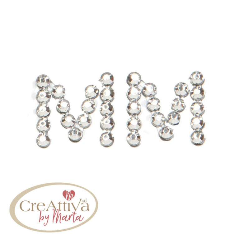 FOGLIO LETTERA "M" DA 20MM ADESIVE CRYSTAL - 78SLET0M00