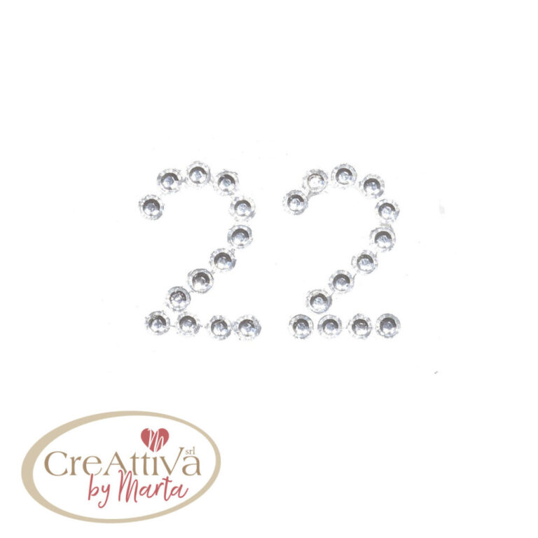 FOGLIO 25PZ NUMERO " 2" DA 20MM ADESIVI CRYSTAL