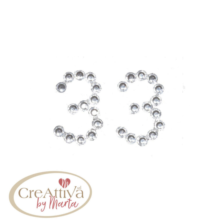 FOGLIO 25PZ NUMERO " 3" DA 20MM ADESIVI CRYSTAL