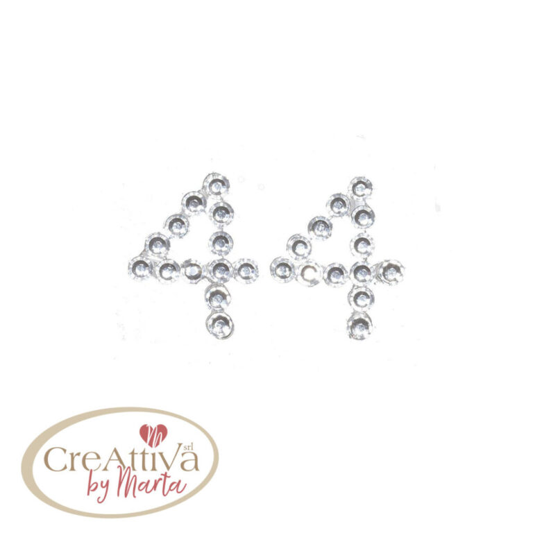 FOGLIO 25PZ NUMERO " 4" DA 20MM ADESIVI CRYSTAL