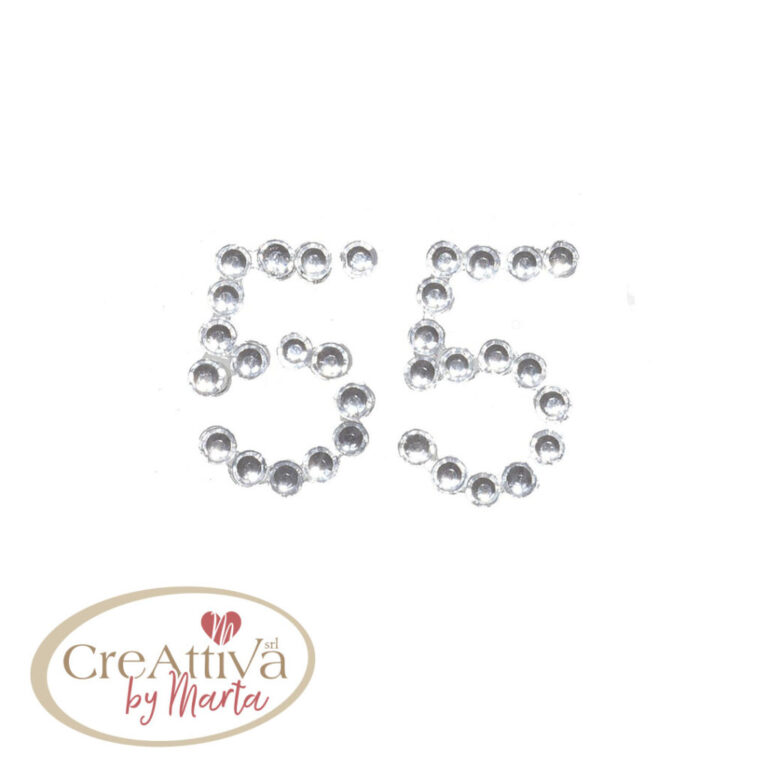 FOGLIO 25PZ NUMERO " 5" DA 20MM ADESIVI CRYSTAL