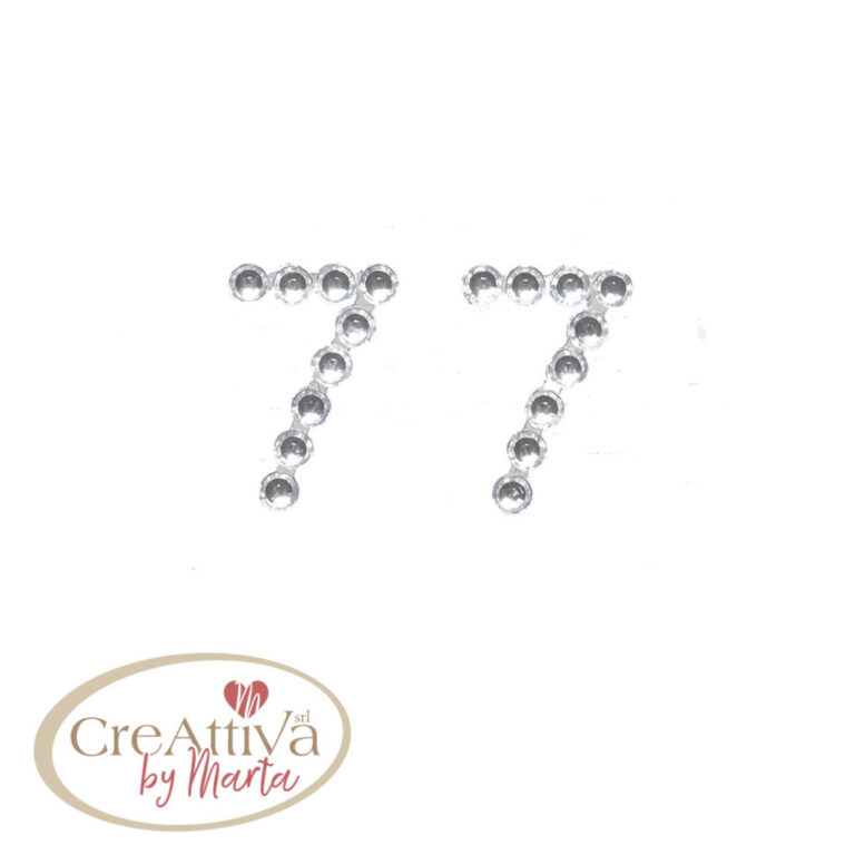 FOGLIO 25PZ NUMERO " 7" DA 20MM ADESIVI CRYSTAL
