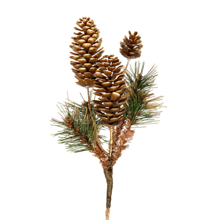 Ramo Di Pino Con Pigne Bronzo H 20Cm – 78Dec263