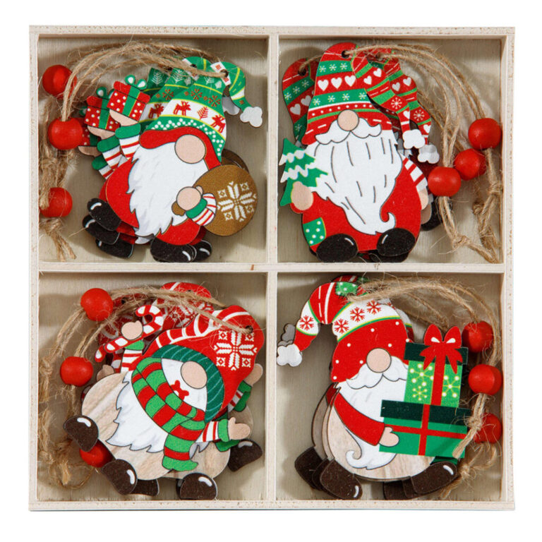 12 Elfi Natalizi In Legno Misti H6Cm X 4,5Cm – 78Dec266