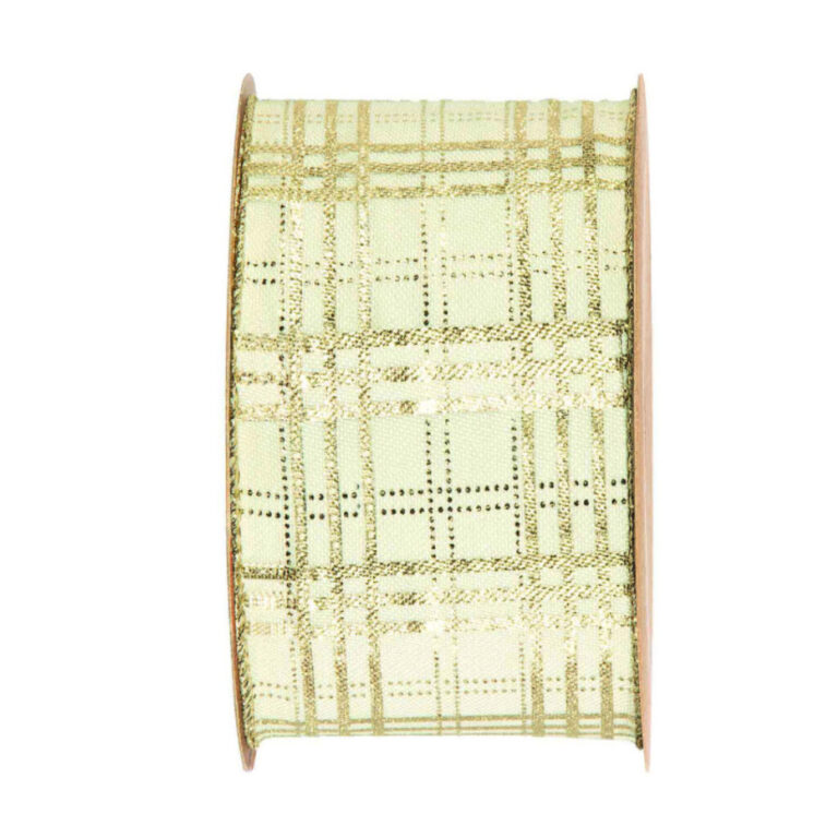 1 Metro Nastro Canva Scacchi Oro H.6,3Cm