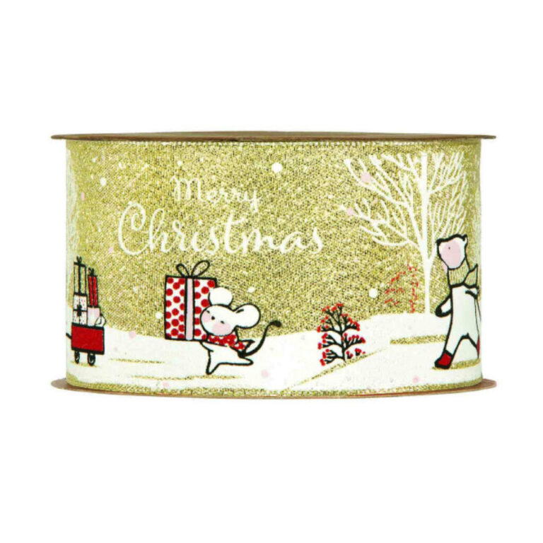 1 Metro Nastro Animato Topini Merry Christmas H.6,3Cm – 78Nas386