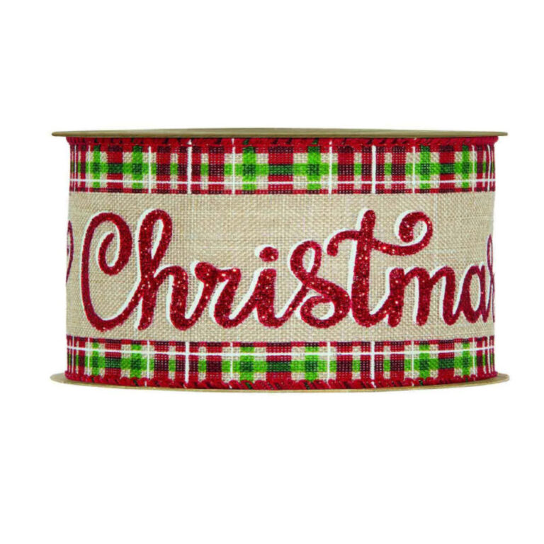 1Mt Nastro Animato Merry Christmas Bordo Scozzese H.6,3Cm – 78Nas395