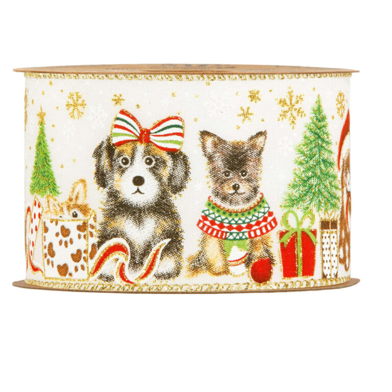 1 Metro Di Nastro Animato Con Cani Versione Natale H6,3Cm – 78Nas425