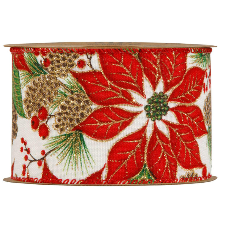 1 Metro Di Nastro Animato Con Stelle Di Natale Rosse H6,3Cm – 78Nas426