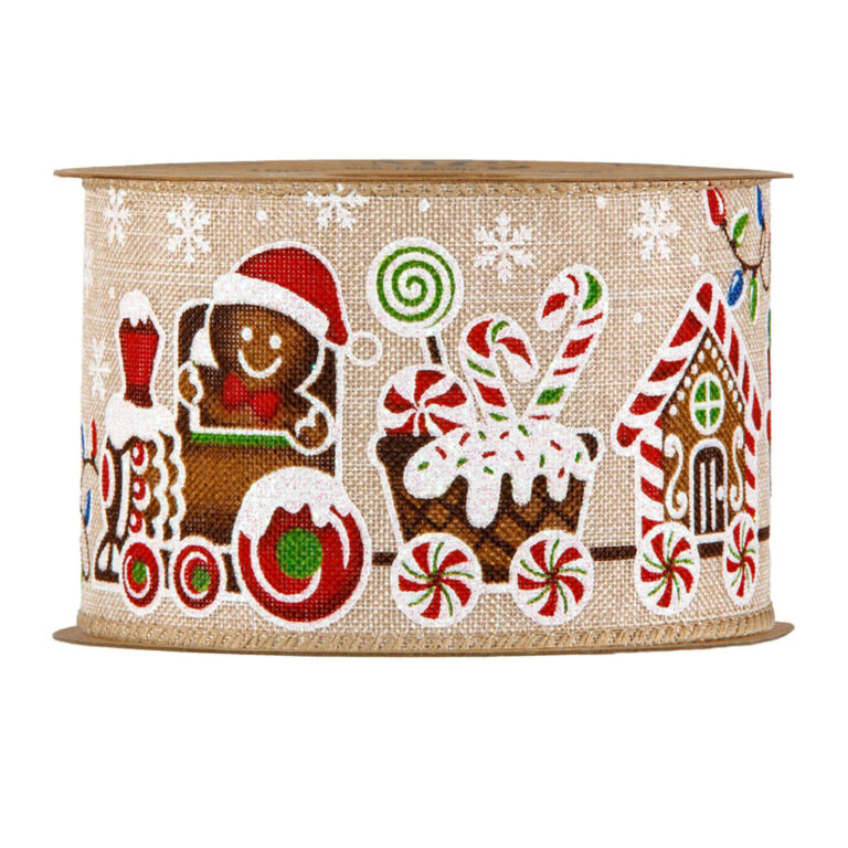 1 Mt. Di Nastro Animato Con Ginger Bread Su Trenino Natalizio H6,3Cm – 78Nas433