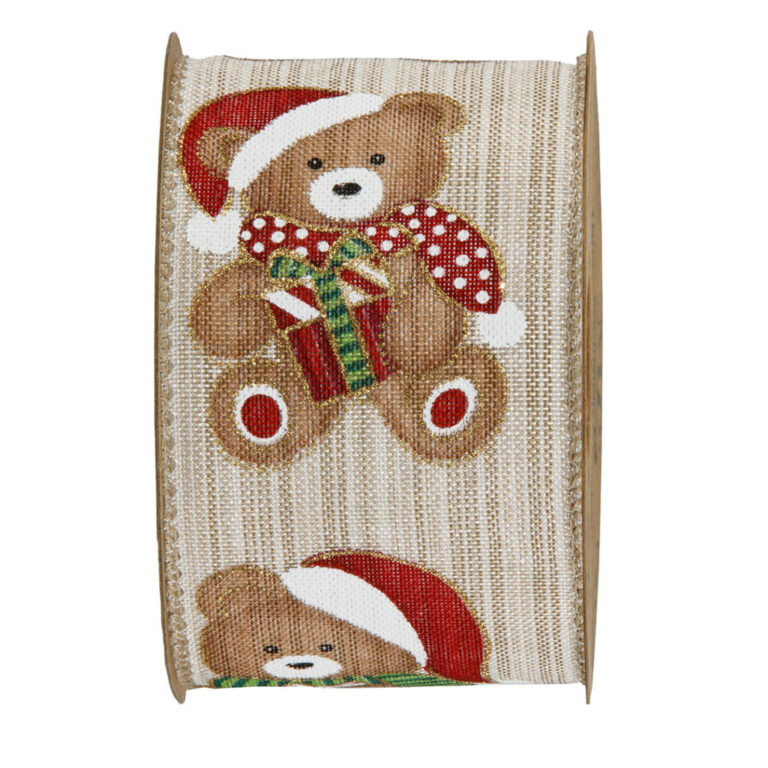 1 Mt. Di Nastro Animato Con Orsetto Babbo Natale H6,3Cm – 78Nas434