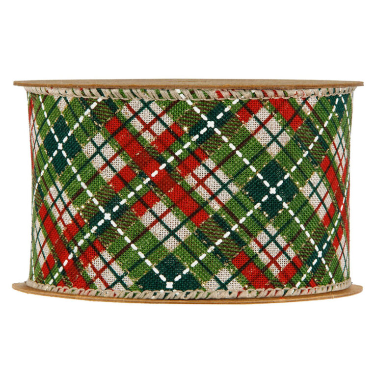 1 Mt. Di Nastro Scozzese Rosso E Verde  H6,3Cm – 78Nas439