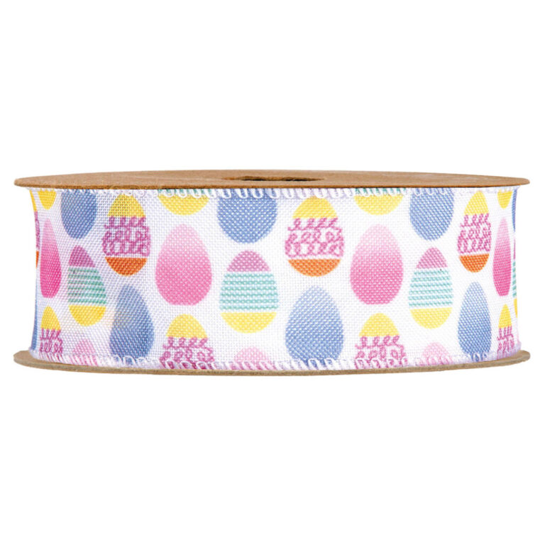 1 Metro Di Nastro Con Uova Pasqua Colorate Animato H4 Cm