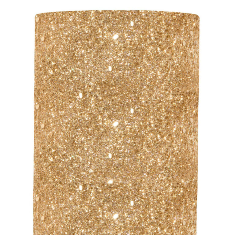 1 METRO TESSUTO PIZZO GLITTER ORO H.48CM - 78TES038