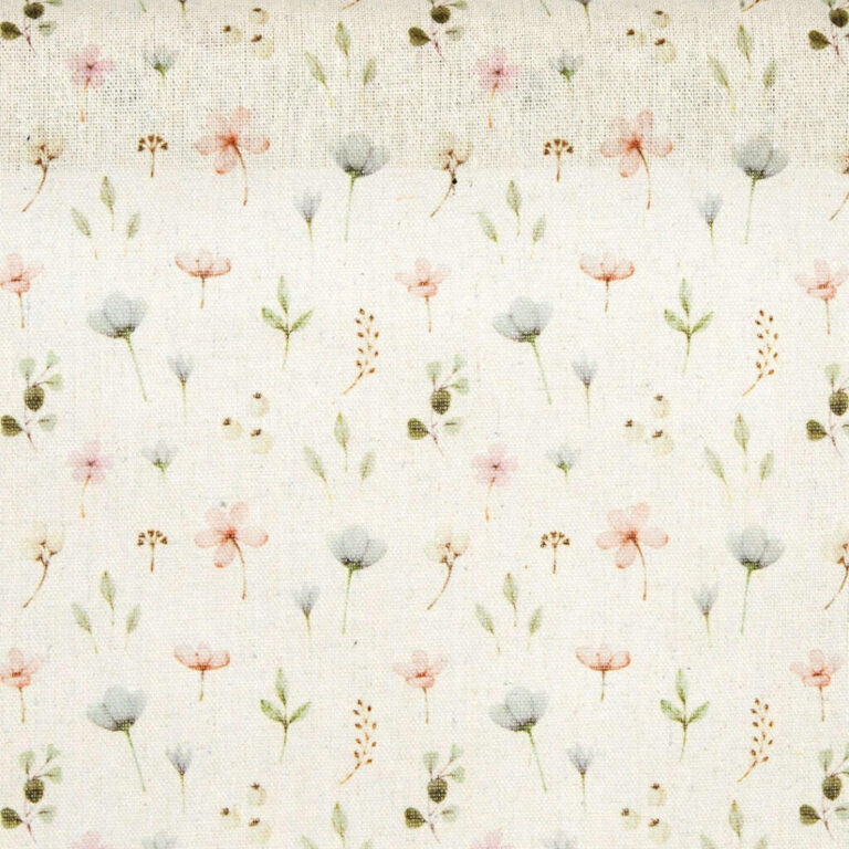 1 Foglio 90 X H48M Di Cotone Con Fiori Delicati