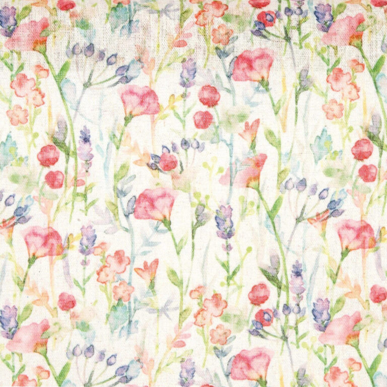 1 Foglio 90 X H48Cm Di Cotone Con Fiori Country– 78Tes068