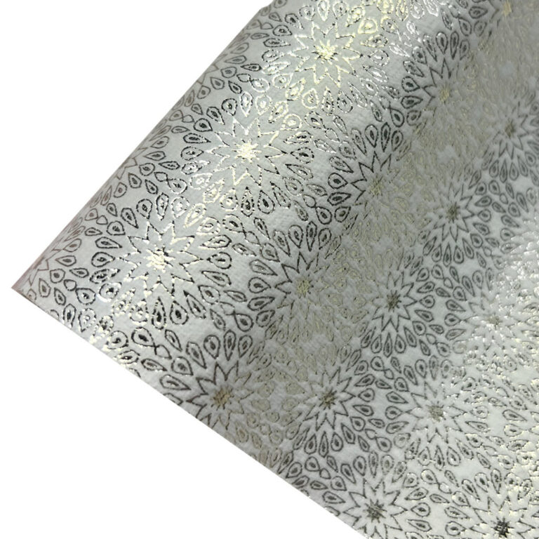 Velluto Base Avorio Con Fiori Geometrici In Laminato Oro H28Cm X 50Cm – 78Tes260