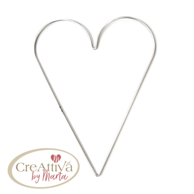 Ghirlanda A Cuore Grande Allungato 30X21.5Cm Nikel