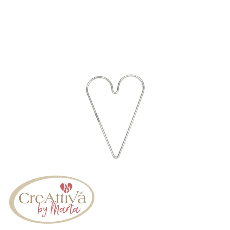 Ghirlanda A Cuore Piccolo Allungato 8.5X12Cm Nikel