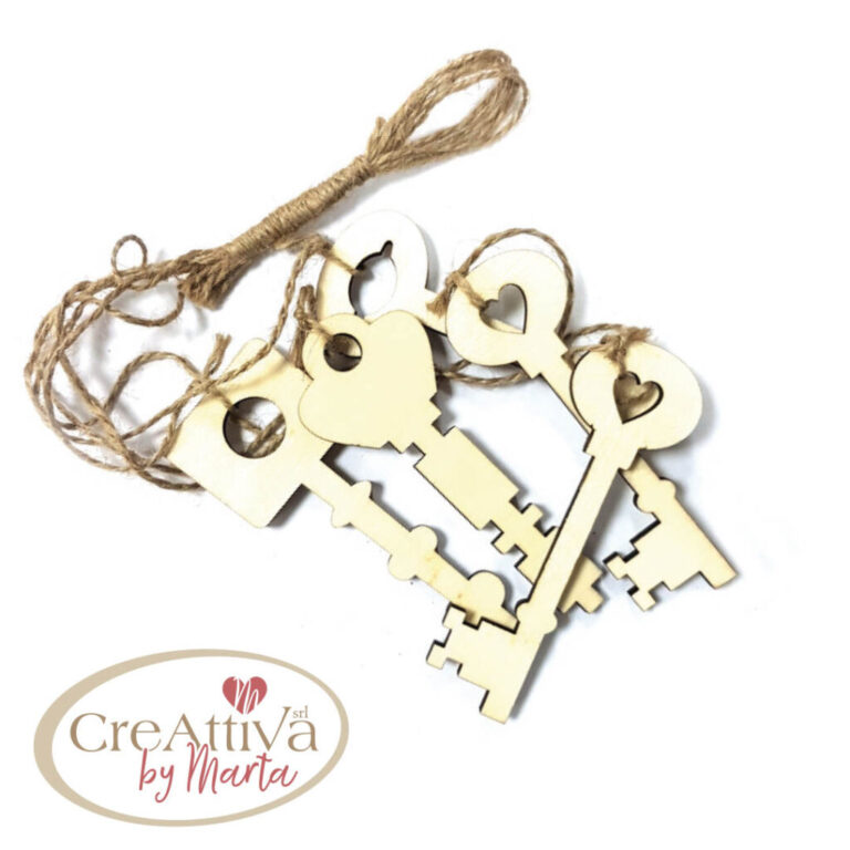 Assortimento 5 Pezzi  Misti Chiavi In Legno 10Cm