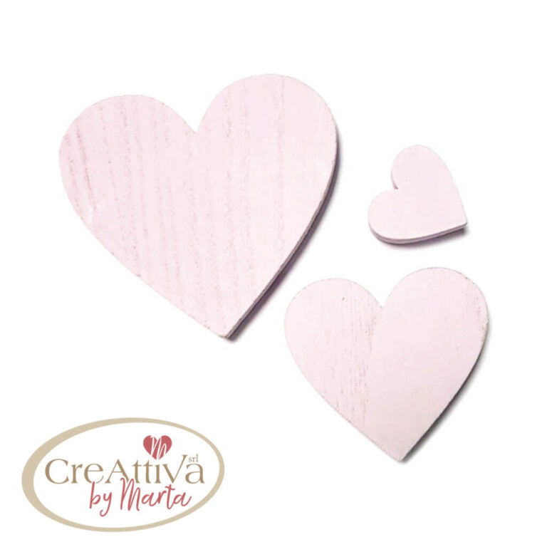Assortimento 20 Pz. Di Cuori In Legno Misure 2-4,5-6,5Cm – 86Dec039