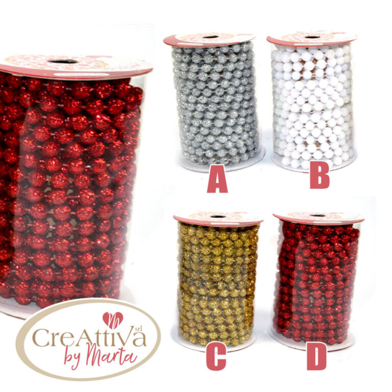 Rotolo 5 Metri Filo Perle Glitter 7,5Cm – 91Dec05700